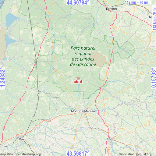 Labrit on map