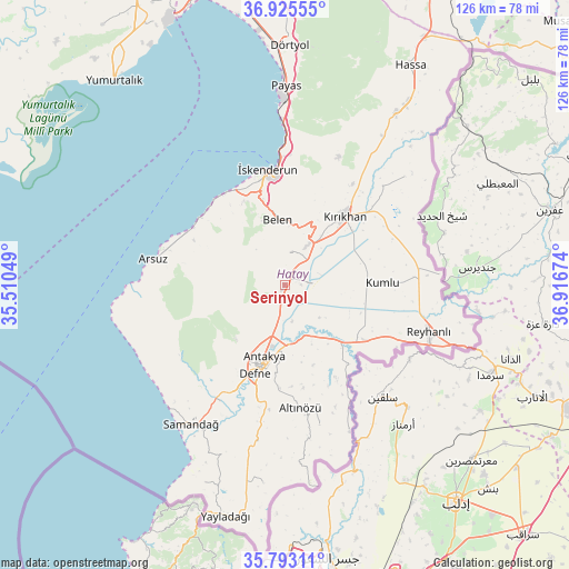 Serinyol on map