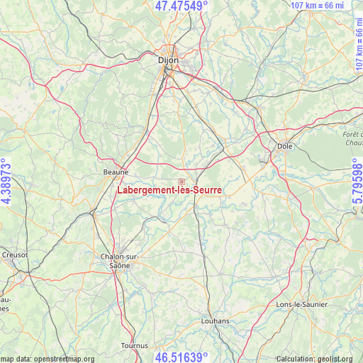 Labergement-lès-Seurre on map