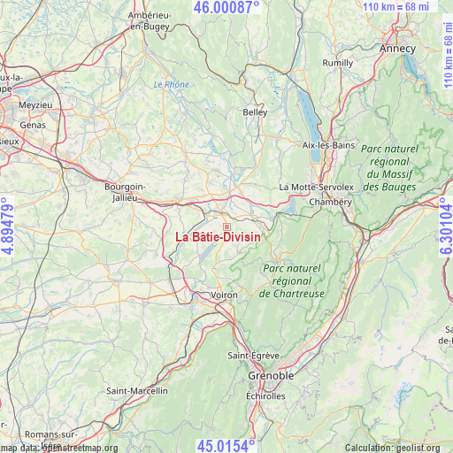 La Bâtie-Divisin on map