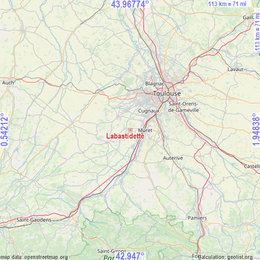 Labastidette on map