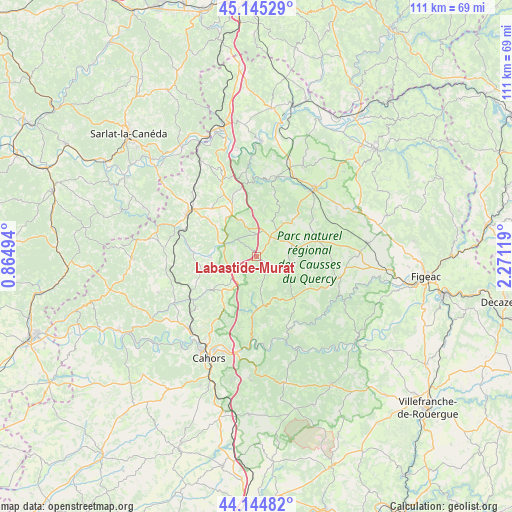 Labastide-Murat on map