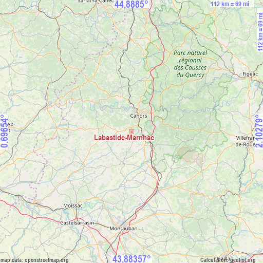 Labastide-Marnhac on map