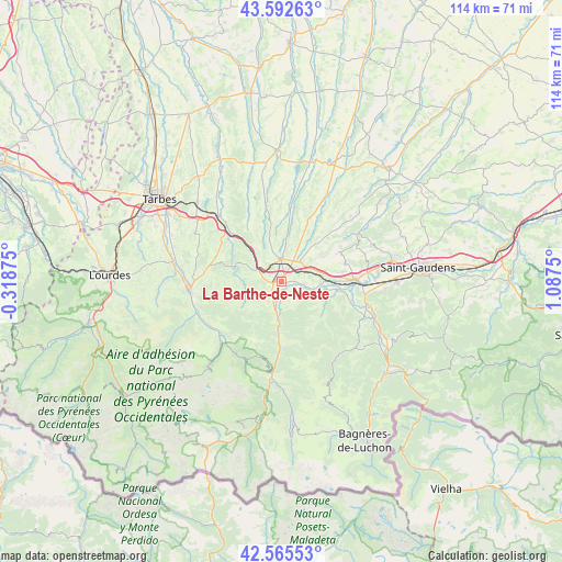 La Barthe-de-Neste on map