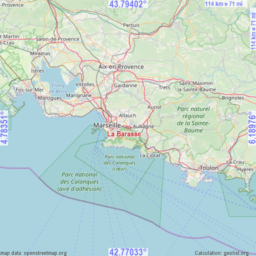 La Barasse on map