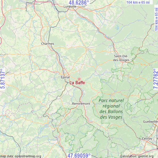 La Baffe on map