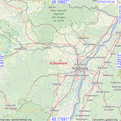 Kuttolsheim on map