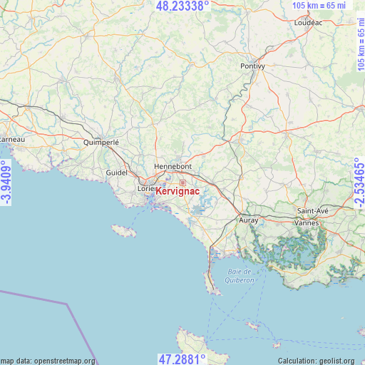 Kervignac on map