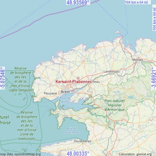 Kersaint-Plabennec on map