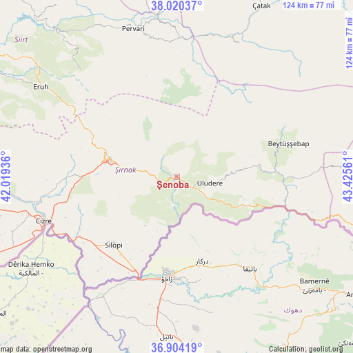 Şenoba on map