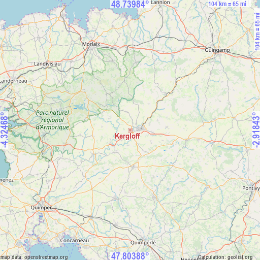 Kergloff on map