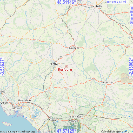 Kerfourn on map
