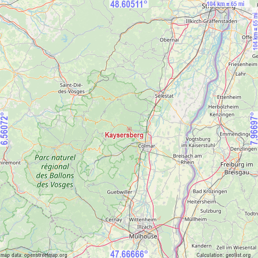 Kaysersberg on map