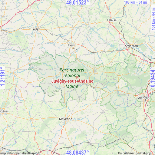 Juvigny-sous-Andaine on map