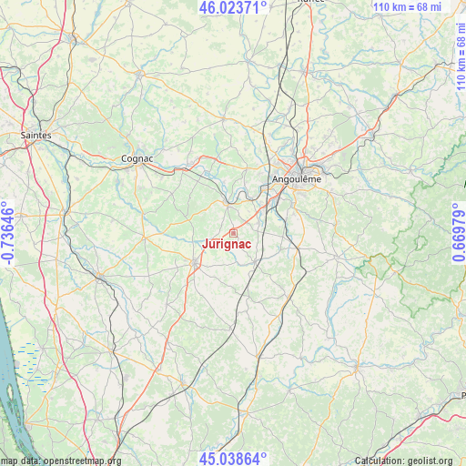 Jurignac on map