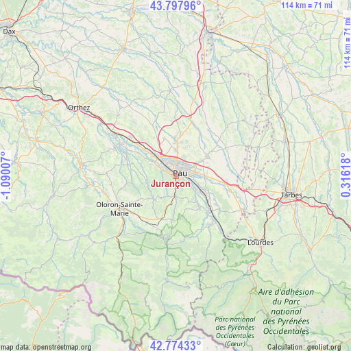 Jurançon on map