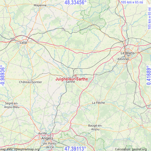 Juigné-sur-Sarthe on map