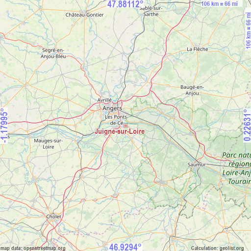 Juigné-sur-Loire on map