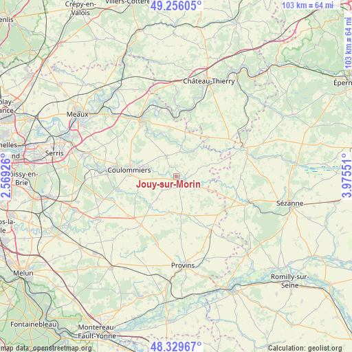 Jouy-sur-Morin on map