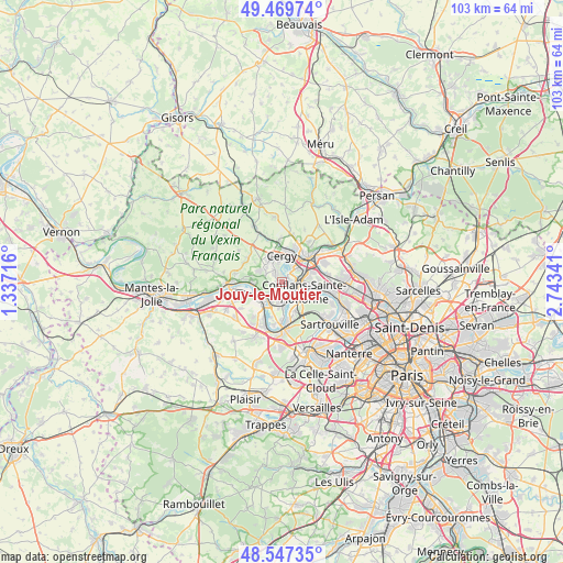 Jouy-le-Moutier on map