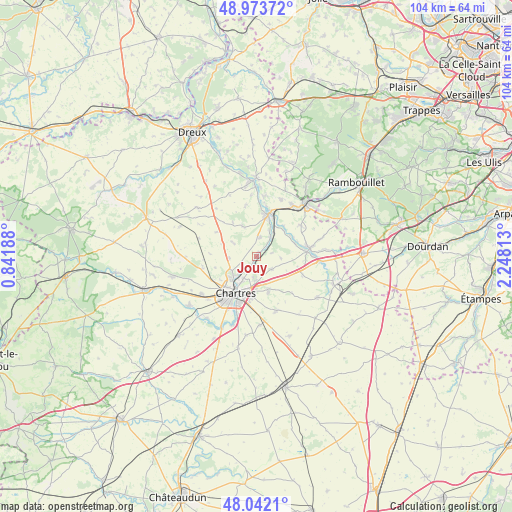 Jouy on map