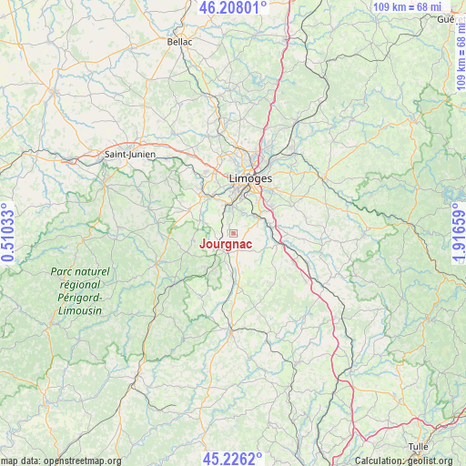 Jourgnac on map