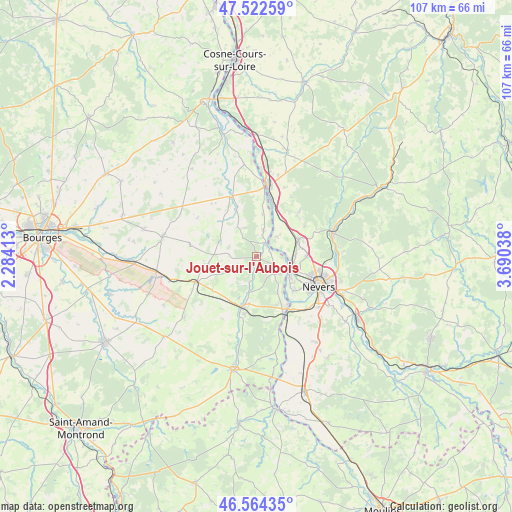 Jouet-sur-l'Aubois on map