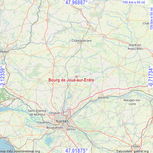 Bourg de Joué-sur-Erdre on map