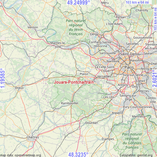 Jouars-Pontchartrain on map