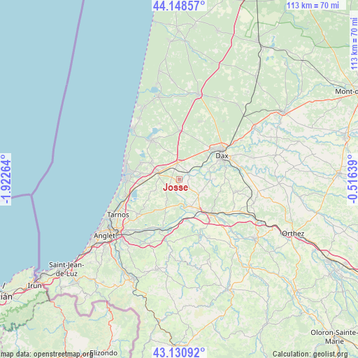 Josse on map