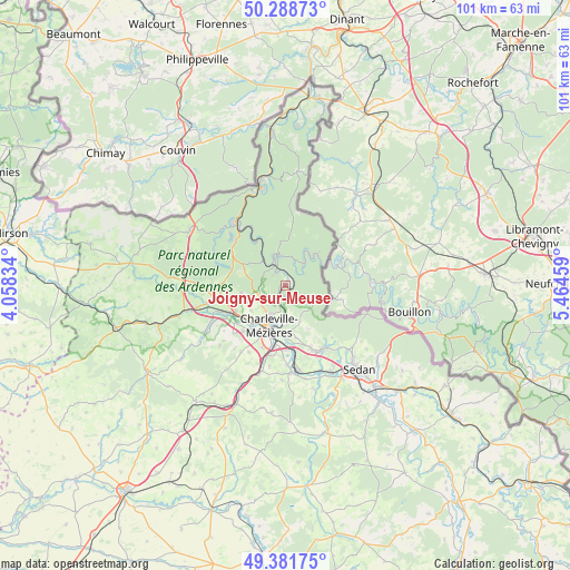 Joigny-sur-Meuse on map