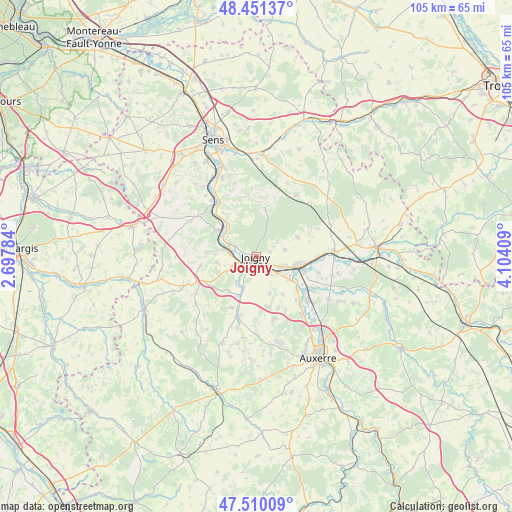 Joigny on map