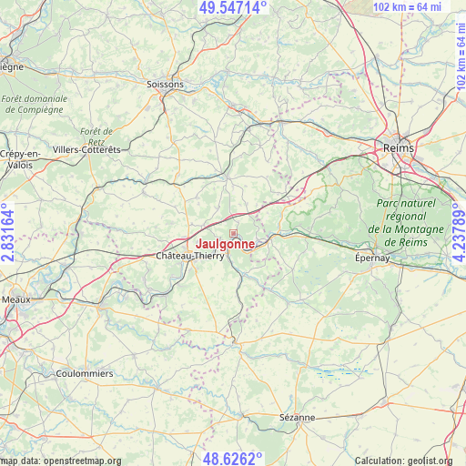 Jaulgonne on map