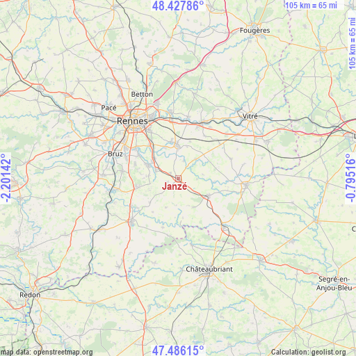 Janzé on map