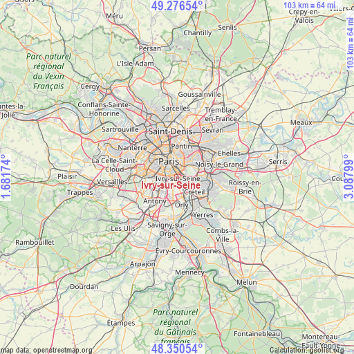 Ivry-sur-Seine on map