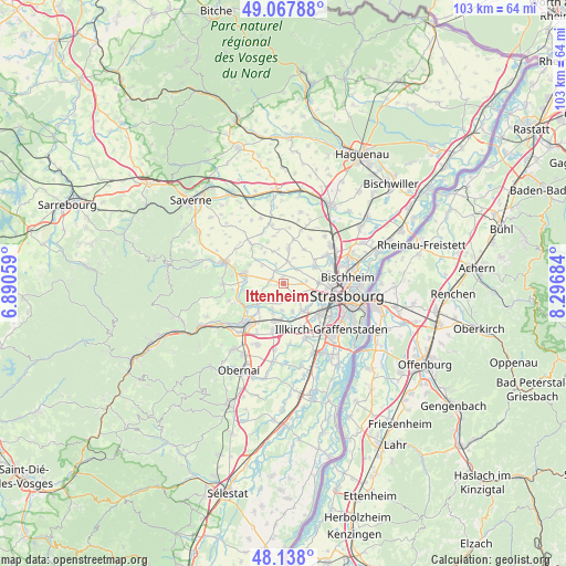 Ittenheim on map