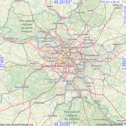 Issy-les-Moulineaux on map