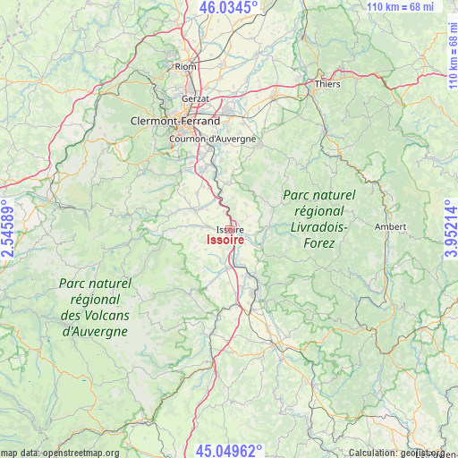 Issoire on map