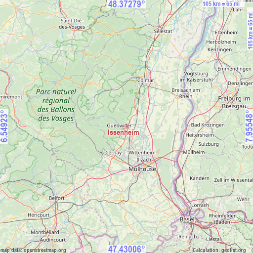 Issenheim on map