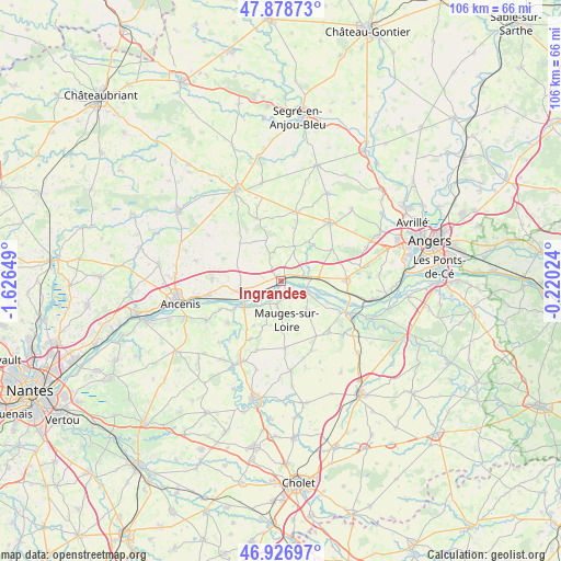 Ingrandes on map