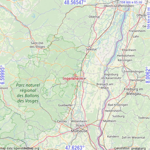 Ingersheim on map
