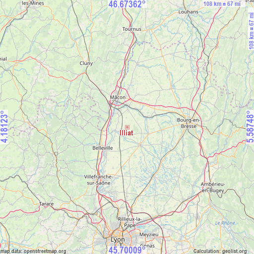 Illiat on map