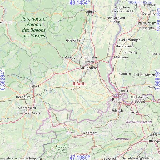 Illfurth on map