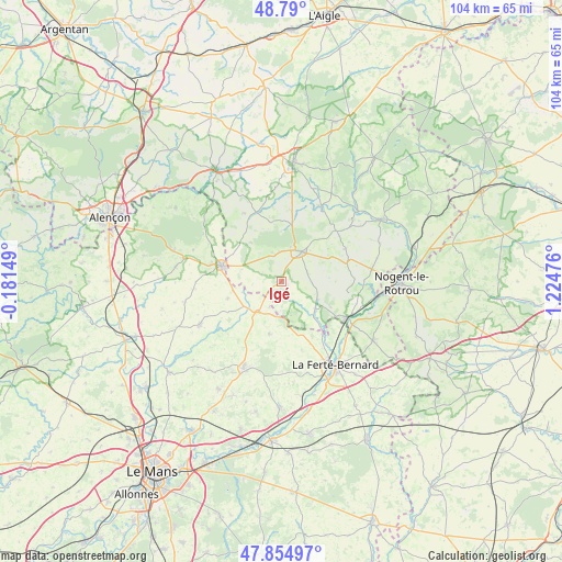 Igé on map
