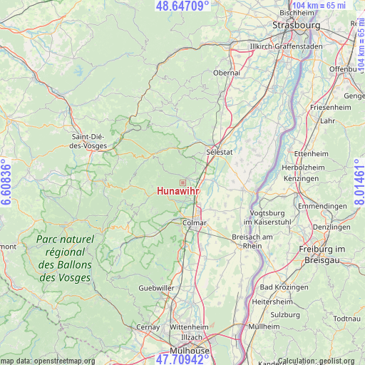 Hunawihr on map