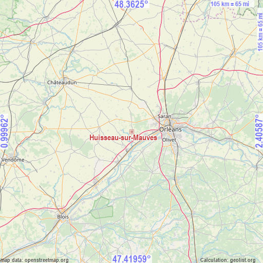 Huisseau-sur-Mauves on map