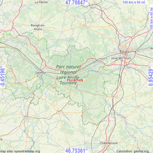 Huismes on map