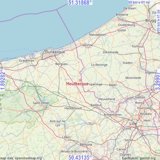 Houtkerque on map