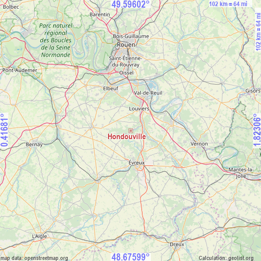 Hondouville on map