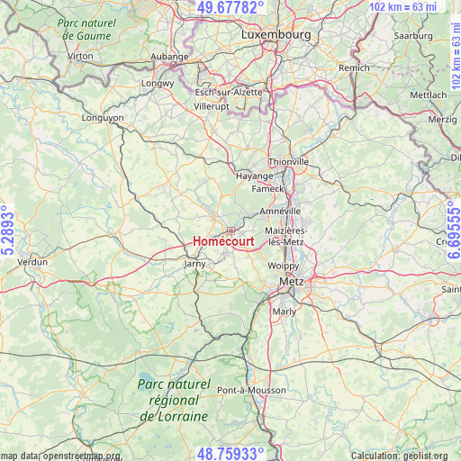 Homécourt on map